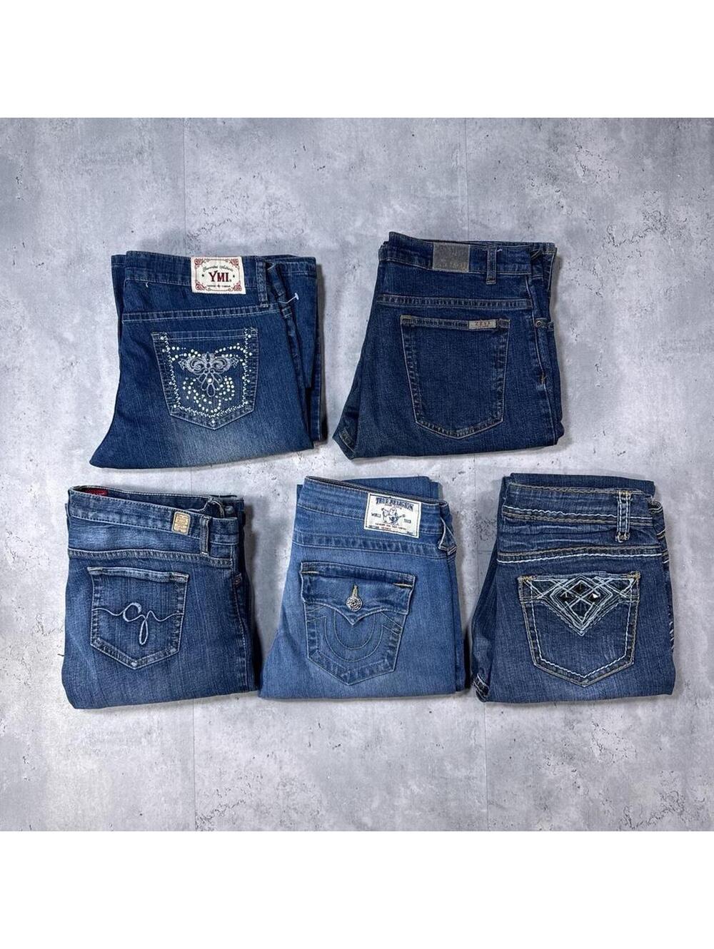 BUNDLE Y2K Women’s Jeans Lot Size 8/9 Guess Zena YMI